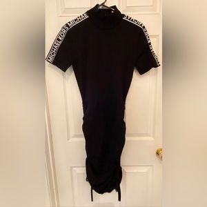 NWT MICHAEL KORS Ruched Stretch Dress Black & White